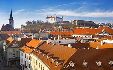 A view over Bratislava during winter, Slovakia